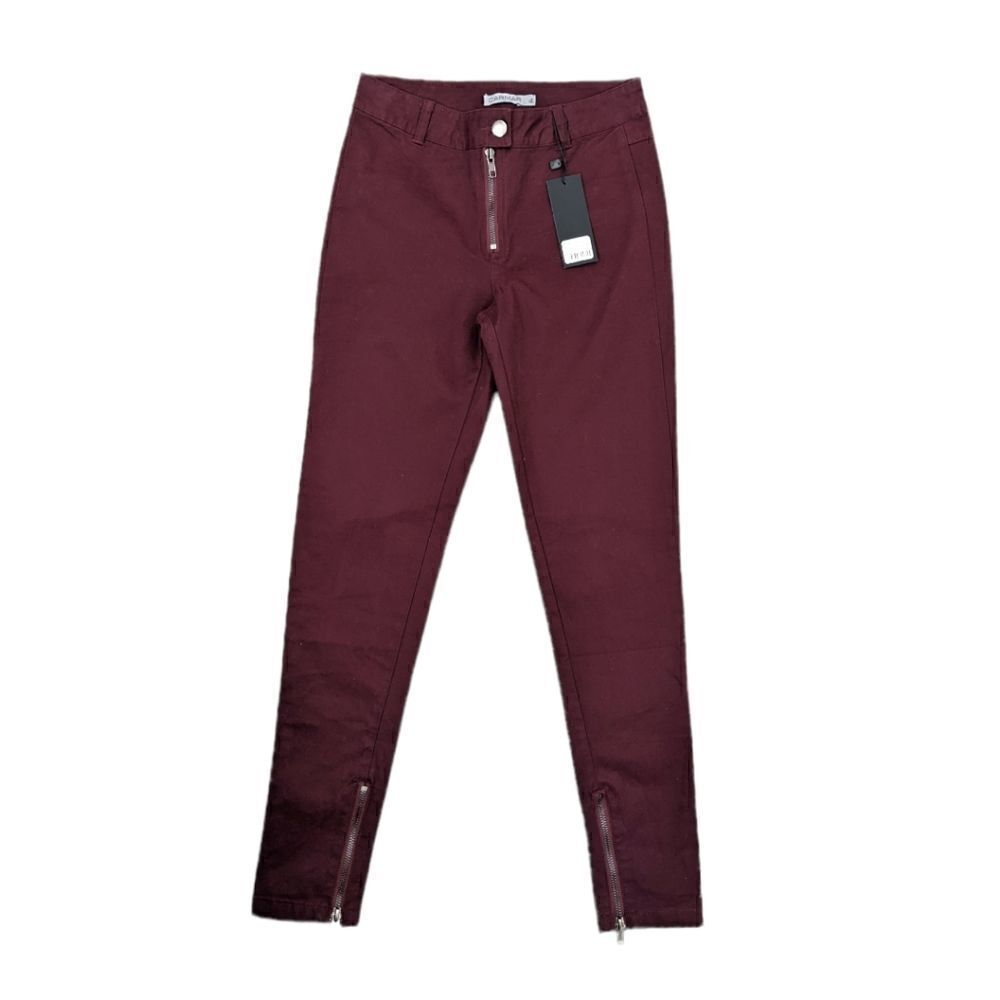 NWT Carmar Women's Burgundy Ankle Zip Pants Size 4